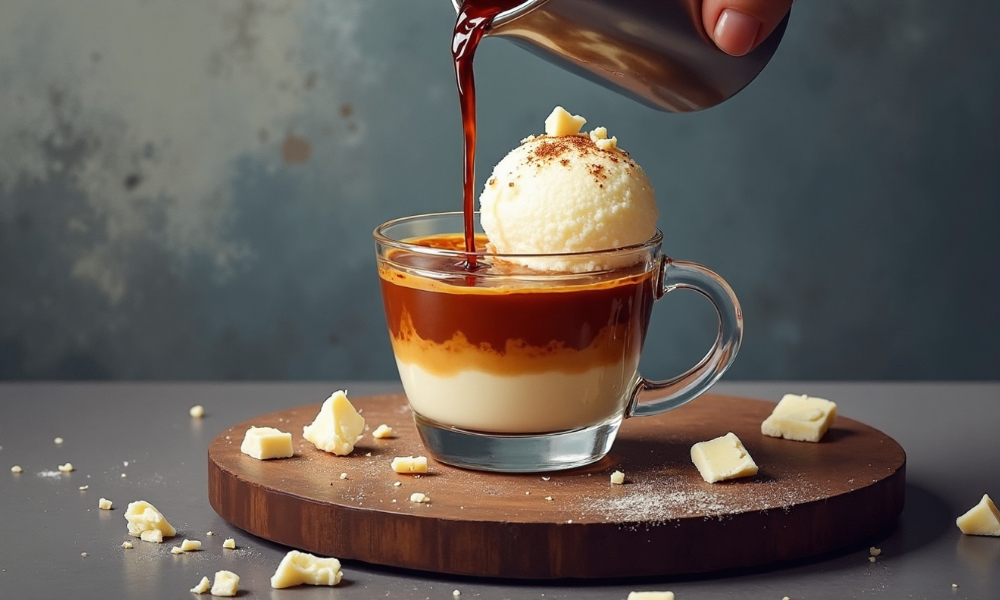 Affogato sa plavim sirom spaja slatkoću sladoleda i gorku aromu espresa